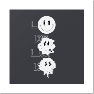 Lost distorted smiley face Posters and Art